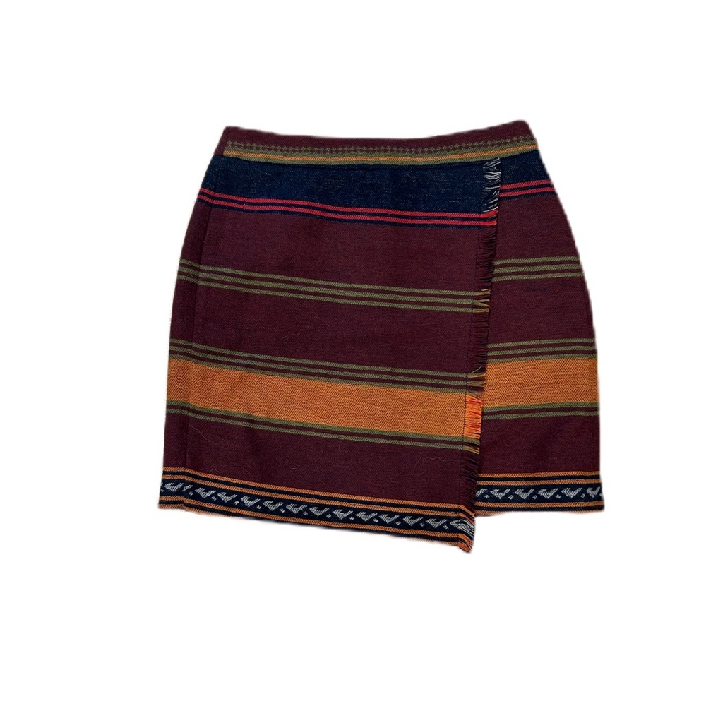 Loft Petites Skirt Women's 6P Western Southwest  Blanket Boho Wool Blend Lined
